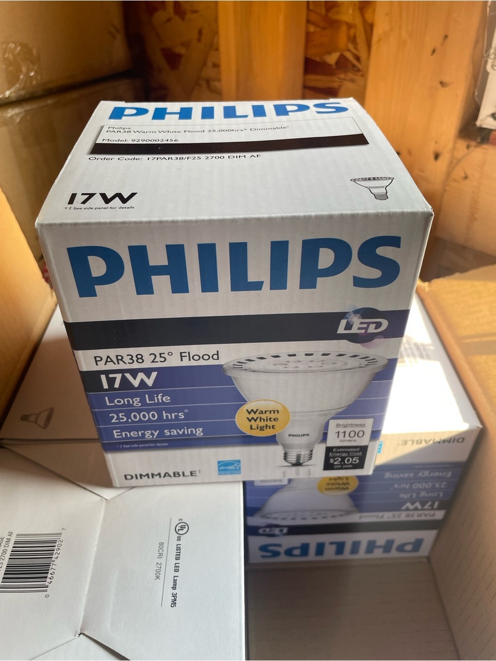 Philips Warm White and Blue LED PAR38 Flood Light Box